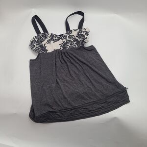 Lululemon Run: Back On Track Tank in the Black / Laceoflage Polar Cream Size 12